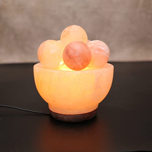Heimtex Himalayan Salt Lamp Fire Bowl - Balls, 3-5 KG Salt Lamp, Pink Salt Rock, Metaphysical, Healing and Meditation, Home Decoration