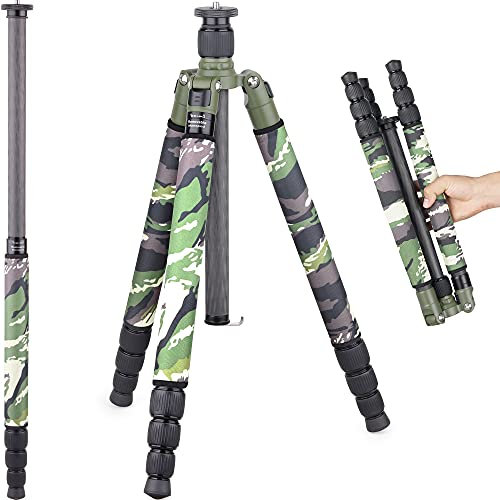 INNOREL RT75CG Carbon Fiber Tripod 164.5cm Professional 2-in-1 Travel Monopod Max Load 20kg Max Tube 29mm Heavy Duty Stand Support With Center Column for Digital DSLR Camera