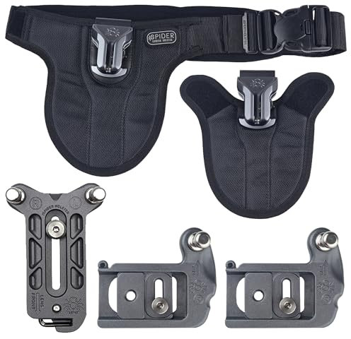 Spiderholster SpiderPro Mirrorless Dual Camera System v2 - Das professionelle Quick Draw Tragesystem für (2) spiegellose Kameras und schwere Ausrüstung., D206581, Schwarz