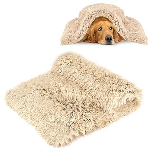 CHMMY Flauschig Hundedecke Weiche Katzendecke Fleecedecke Waschbare Deck für Haustier Hunde Katzen Welpen Weiche Warme Matte für Haustier Hunde Katze Welpe(Beige,L:75 x 100 cm)