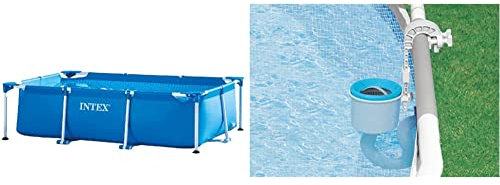 Intex 28271NP Kleiner Rahmen - Piscina zerlegbar, 260 x 160 x 65 cm, 2.282 Liter & Oberflächenskimmer - Deluxe Oberflächenskimmer zur Wandmontage - Hängeskimmer