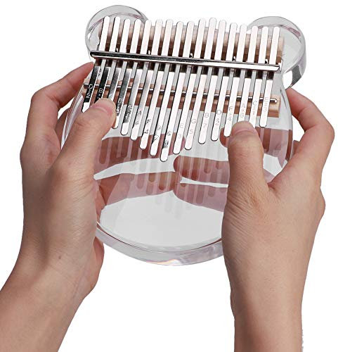 Mini Kalimba 17 Tasten Daumenklavier, Acryl Kalimba Handklavier Fingerklavier Mini Kalimba Kit mit Kalimba Tasche Transparentes Daumenklavier Starter Fingerklavier für Kinder