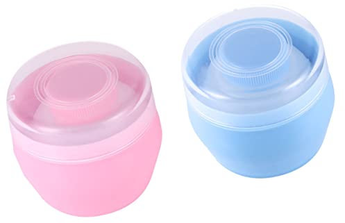 FOMIYES Make-up-Puder-Behälter Babypuder Sets Behälter Plüschkörper Bequemer Kosmetischer Baby-Säuglings-Hauch Behälter Rosa +: Behälterhalter-Aufbewahrungspuder Talkum 2 Puderquaste