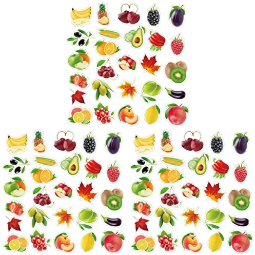 Mobestech Aufkleber 300 Stücke für Gemüse Diy Vinyl Muster Farbe Wasser Obst Deichsel Skateboard Verschiedene Flaschen Notebook Gepäck Laptop Autos Laptop-Aufkleber