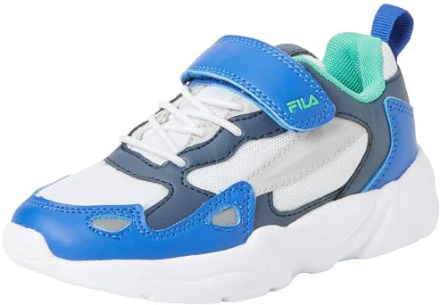 FILA Unisex Kinder Ventosa Cb Velcro Kids Sneaker, White Fila Navy Surf The Web, 35