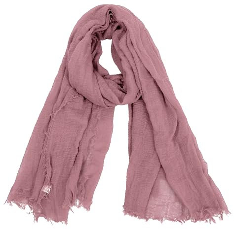 Van Der Rich ® - Schal mit fein gekreppter Oberfläche für Damen und Herren (38-Rosa, One Size)