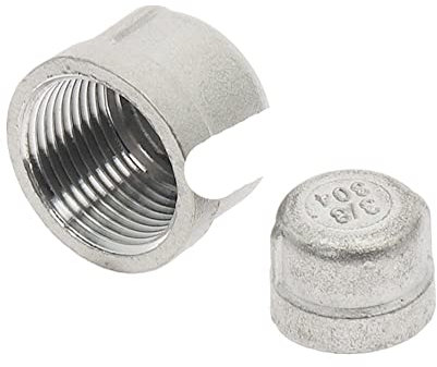 SS 304 Edelstahl Inner Silk Tube Cap/Head/Tube Plug Rohrverschraubungen 1/8quot; 1/4 3/8 1/2 3/4 1 1-1/4; Innengewindeadapter-DN100