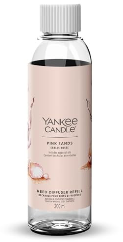 Yankee Candle Signature Nachfüllung für Diffusor mit Rattanstäbchen | Pink Sands | 200ml | bis zu 20 Wochen Duft | Perfekte Geschenke für Frauen