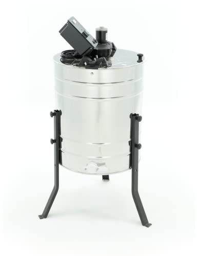 LYSON Honigschleuder 4-Waben Diagonalschleuder Ø500 elektrisch, Honigextractor mit elektrischem Antrieb aus säurebeständiger Edelstahl Type 304 Tangentialschleuder für 4 Rähmchen DNM, LN, Zander