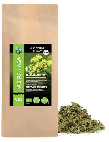 Alpi Nature Alchemille BIO Tisane 500g, Thé en Vrac, Herbe d'Alchémille Séchée et Coupée