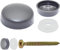Ex Large SNAP-ON Two Piece Dome Charcoal Grey Matt Screw Cover Caps With CSK Bases Pack of 50