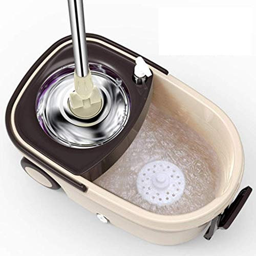 Rotierender Mopp, Abnehmbarer Mopp, System-Mikrofaser-Bodenwischer und Edelstahl-Spinneimer