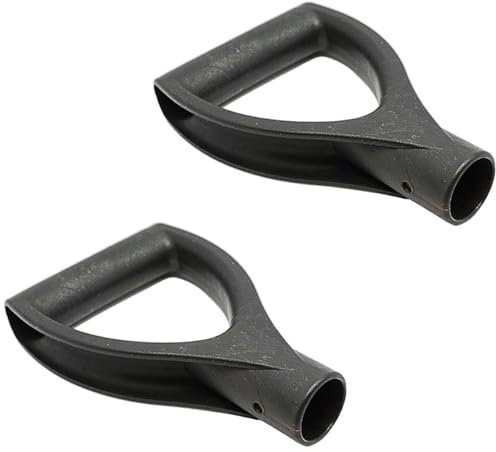 Spatengriff, Schaufel, D-Griff, 3 cm Innendurchmesser, Kunststoff, Spaten, Graben, Rechen, Werkzeuge, Schwarz, 2 Stück
