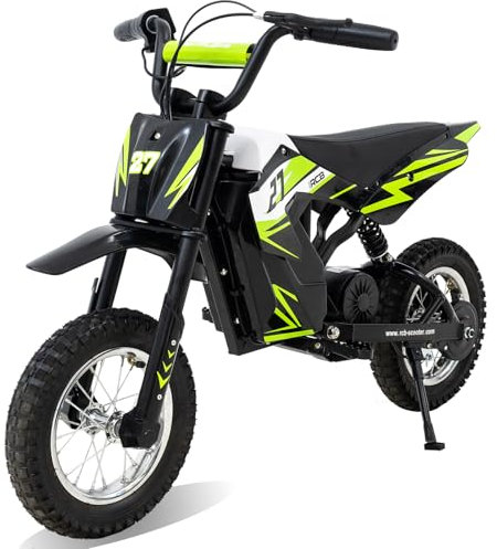 RCB R9X Elektro Motorrad Kinder, 12 Zoll Luftreifen, Elektromotorrad mit Leistungsstarker Motor, 3 Geschwindigkeitsmodus 8/12/25KMH, Reichweite 15KM, Moto Crossbike Kinder ab 3-12Jahren