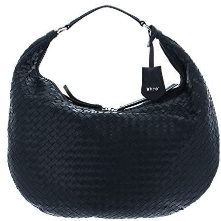 Abro Leather Piuma Weaving Hobo Bag Nana Navy