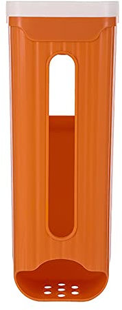 Dispensador de bolsas de basura montado en la pared, soporte para bolsas de basura de alimentos, bolsa de plástico, caja de almacenamiento, bolsa de basura (naranja, talla única)