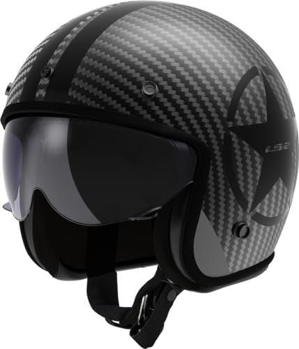LS2, Jet-Motorradhelm BOB II CARBON STAR Black, M