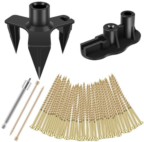 KTCINA 55Pcs Squeaky Floor Repair Kit, Steel Eliminates Floor Squeak Screws Kit Fit Most Carpet Hardwood Floors Woodworking Project Kits Use for Fix Floors Include 5 Auxiliary Tools and 50 Screws