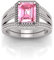 RRVGEM Bague plaquée argent avec saphir rose de 10,25 carats, taille 16-22, pour homme et femme, Métal, Saphir