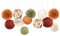 NICROLANDEE Herbstdekorationen, 12 Stück Orange Seidenpapier Pompons Ahornblatt Papierlaternen Deko für Thanksgiving Partydekorationen, Herbsthochzeit, Geburtstag, Herbst Babyparty Party Dekorationen