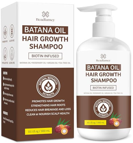 Batana Oil Hair Growth Shampoo: Natural Hair Loss Shampoo for Thinning Hair for Women and Men - Daily Hair Care at Home - 10.1 fl.oz