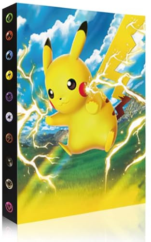 Sammelalbum for Pokemon, hält 240 Karten-30 Seiten, Kartenhalter Album, Sammelkartenalben, Kinder Karten Halter, Buch Ordner Speicher Organizer für Jungen Mädchen(gelb)