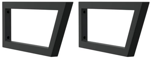 vidaXL Waschtisch-Halterungen 2 Stk. Schwarz Trapezförmig Stahl, Waschtischhalterung, Waschtischplatte Halterung, Waschbecken Halterung