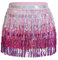 Glitzer Damen Rock Pailletten Rock Bauchtanz Kostüm Mini Rock Cowgirl Kostüm Tanzkleid Rave Outfit Hüfttuch Kostüm für Damen Mädchen (DE/NL/SE/PL, Alphanumerisch, M, Regular, Regular, Rosa Rot Lila)