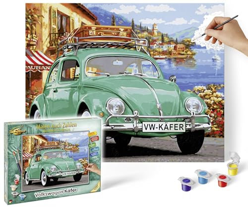 Schipper 609130912 Peinture par Numéros - Volkswagen Beetle - Photos Peinture pour Adultes avec Pinceaux et Peintures Acryliques 40 x 50 cm