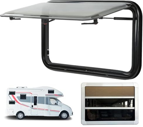 ELIKBH Lanterneau camping car Fenêtres pour camping-car à Charnière Fenêtre Latérale De Caravane avec moustiquaire intégrée Fenêtre coulissante Basculante fenêtre battante