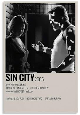 ijshndgn Sin City Poster, Vintage-Kunst, Raumdekoration, ästhetisch für Schlafzimmer, Wohnzimmer, Wände, ästhetisches Poster, 30 x 45 cm, ungerahmter Stil