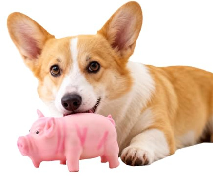 lvifloae Latex Rosa Schweinchen Hundespielzeug Haustier Kauspielzeug für Hunde Welpenspielzeug Angstlinderung für Hundewelpen Kauspielzeug Gummi Quetschgeschenk für Hunde (pink)