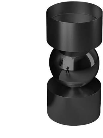 Lavabo de Salle de Bain sur Pied créatif, lavabo sur Pied en Acier Inoxydable, lavabo à Colonne Creuse, lavabo de Salle de Bain sur Pied, avec bonde escamotable et Robinet (Noir 1)