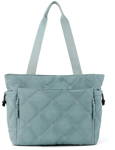 befen Women's Totes Puffer Tote Bag Lightweight Womens Handbag Green Shoulder Bag for Women Shopping, Travel, Gym