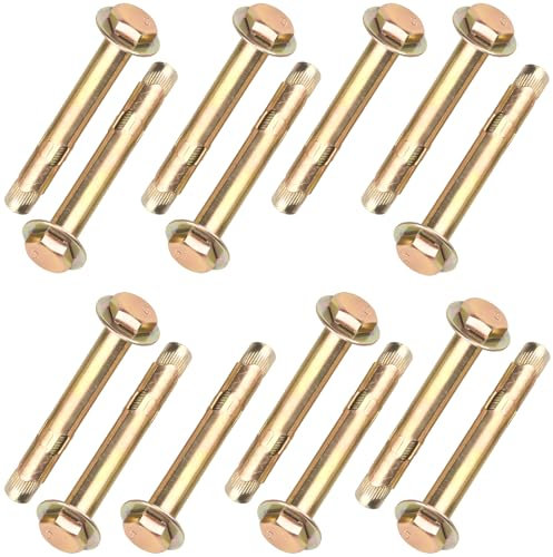 JXPXJIM Lot de 14 boulons d'ancrage à expansion en acier au carbone galvanisé pour mur, sol en ciment et plafond suspendu (M6 x 50)