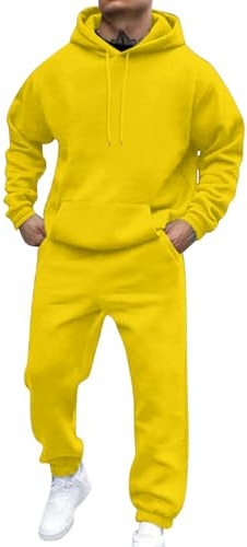 Mens 2 Piece Linen Outfits Black Men's Jogging Pants Set Sportswear Hooded Long Sleeve Pocket Hoodie+Loose Jogging Pants Hooded Sweatshirt Topwear Sweat Outfit Sets Winter Outfits for Men Xmas