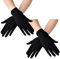 FSSTUD 2 Paar kurze Kostüm-Handgelenk-Handschuhe, dehnbare Satin-Handschuhe, Halloween, Cosplay, Hochzeit, Brauthandschuhe, Bankett, Party, ausgefallene Opernhandschuhe, Schwarz , 22 x 9cm
