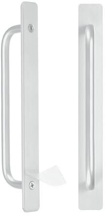 M METERXITY 2-Pack Self Stick Barn Door Handles, 8.35Inch/212mm Length Aluminium Alloy Gate Handle with Double Sided Tape for Bathroom/Wardrobe/Closet, Sliding Door Handle with Plate [Silver]