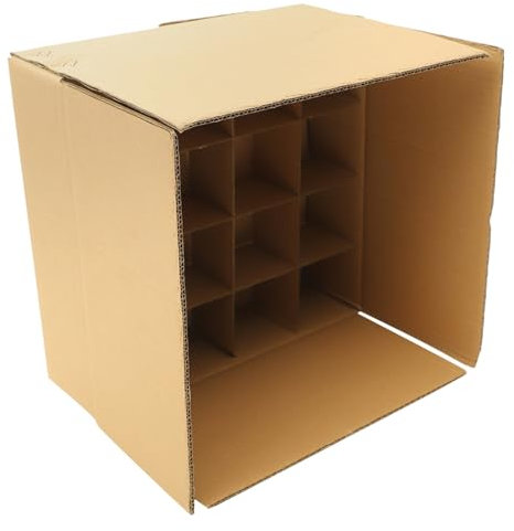 Homoyoyo Wellpapp-faltbox Fach Trennwand Stabile Umzugskarton Aufbewahrungsbox Aus Robustem Wellkarton Packbar Und Stoßfest Als Versandschachtel Für Flaschen Und Weine