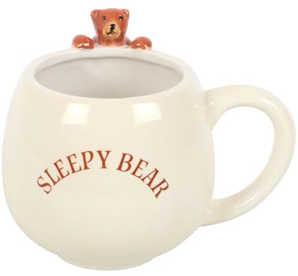 Something Different Sleepy Bear Round Mug (One Size) (White)