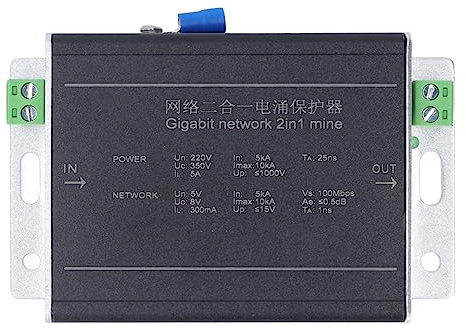 Mavaol Gigabit Ethernet Protector 2 en 1 Red Lightning Thunder arrendador 100 Mbps 220V DC