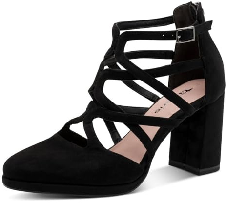 Tamaris Damen Pumps Textil, schwarz, 39 EU