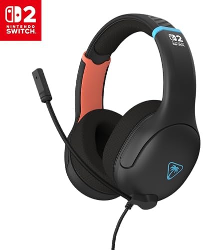Turtle Beach Airlite Fit Noir Anthracite Casque de Gaming Filaire sous Licence Officielle pour Nintendo Switch 2, Nintendo Switch Lite - Modèle OLED