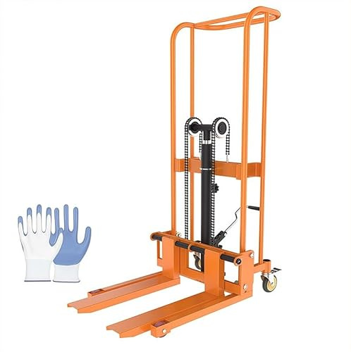 Hydraulic Material Lift,Manual Pallet Truck Dolly 400kg Capacty, Steel Removable Flat Bed(Forklift,400kg)