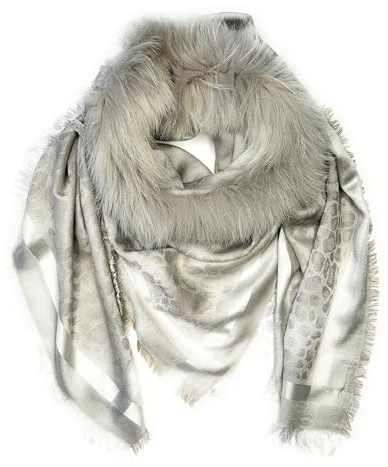 Mala Alisha **SCHAL CAMILIA+ Fur light grey *NP € 279**% SALE