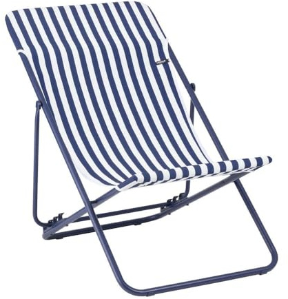 Lafuma MOBILIER - Mehrpositions-Klapp-Liegestuhl - Maxi Transat - Airlon - Blau Rayure Indigo LFM5393_A003-5 Jahre Garantie