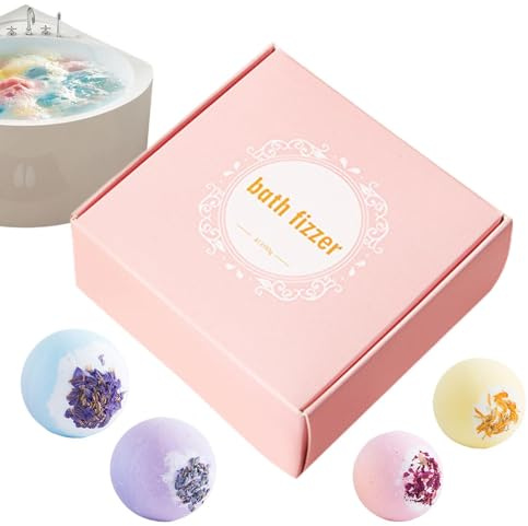 Boules pour bain 4 pièces de gel douche aux fleurs séchées