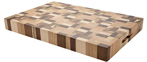 Rockingham Forest Luxury End Grain Multi-Wood Rectangular Chopping Board, 38 x 25 cm