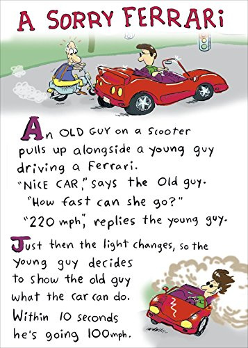 A Sorry Ferrari! Humorous Bottlecap Greeting Card