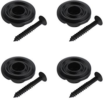 FLEOR Round Shape Black Metal Bass Guitar String Retainers,Pack of 4pcs